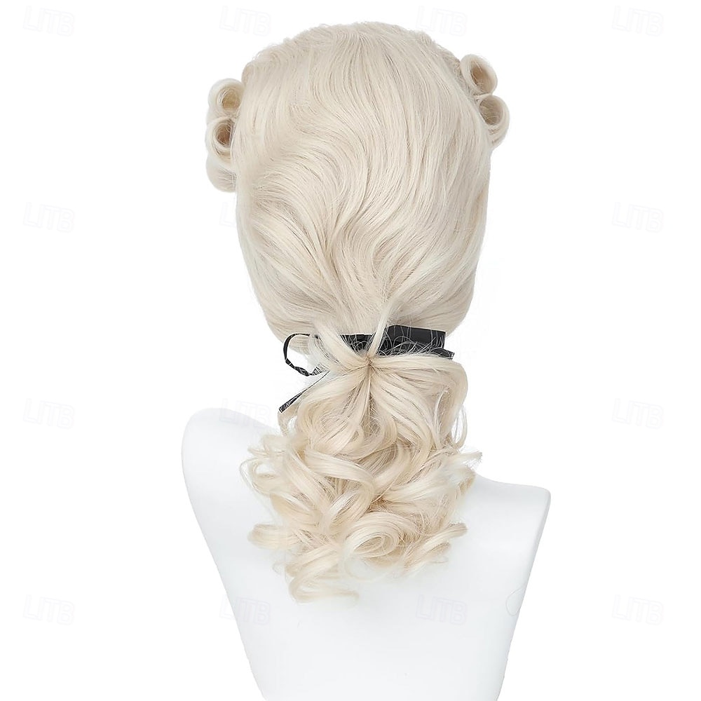 parrucca sintetica riccia con coda di cavallo parrucca di media lunghezza beige capelli sintetici uomo alla moda morbido bianco naturale del 2026 a $23.99 –P4