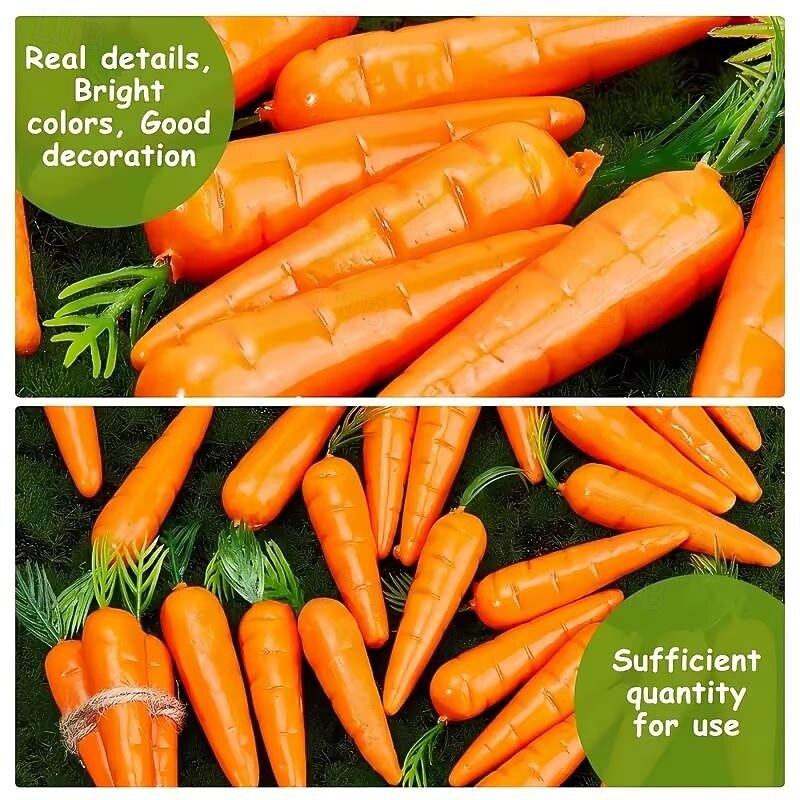 25pcs Easter Plastic Foam Artificial Carrot Pendants . Simulation Vegetables for Holiday Home and Kitchen Decoration - Easter Theme Party, Wall Art 2026 - $12.99 –P3