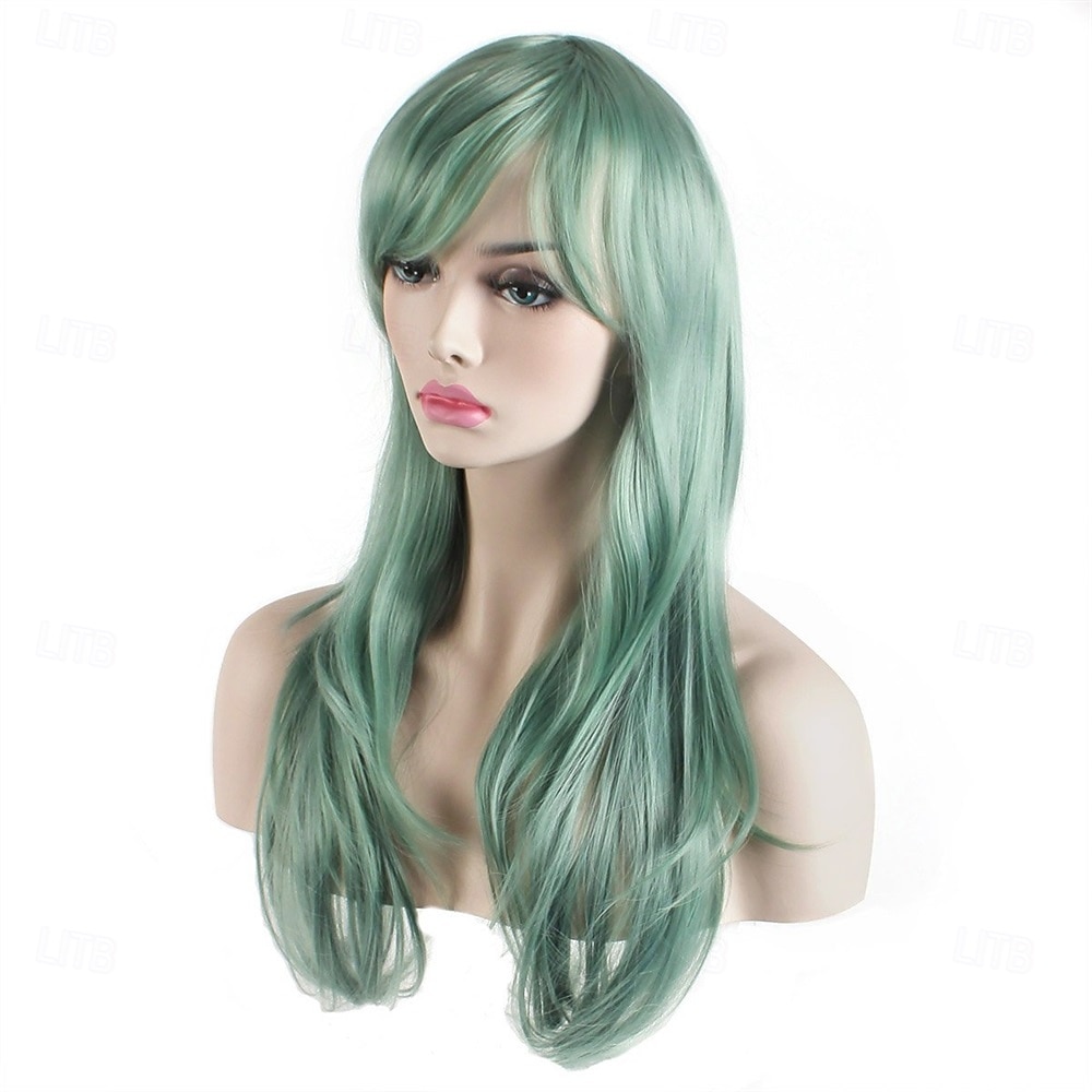Perucas da Moda de 28 Polegadas Cabelo Longo Ondulado e Cacheado (Cinza Verde) de 2026 por $28.99 –P3