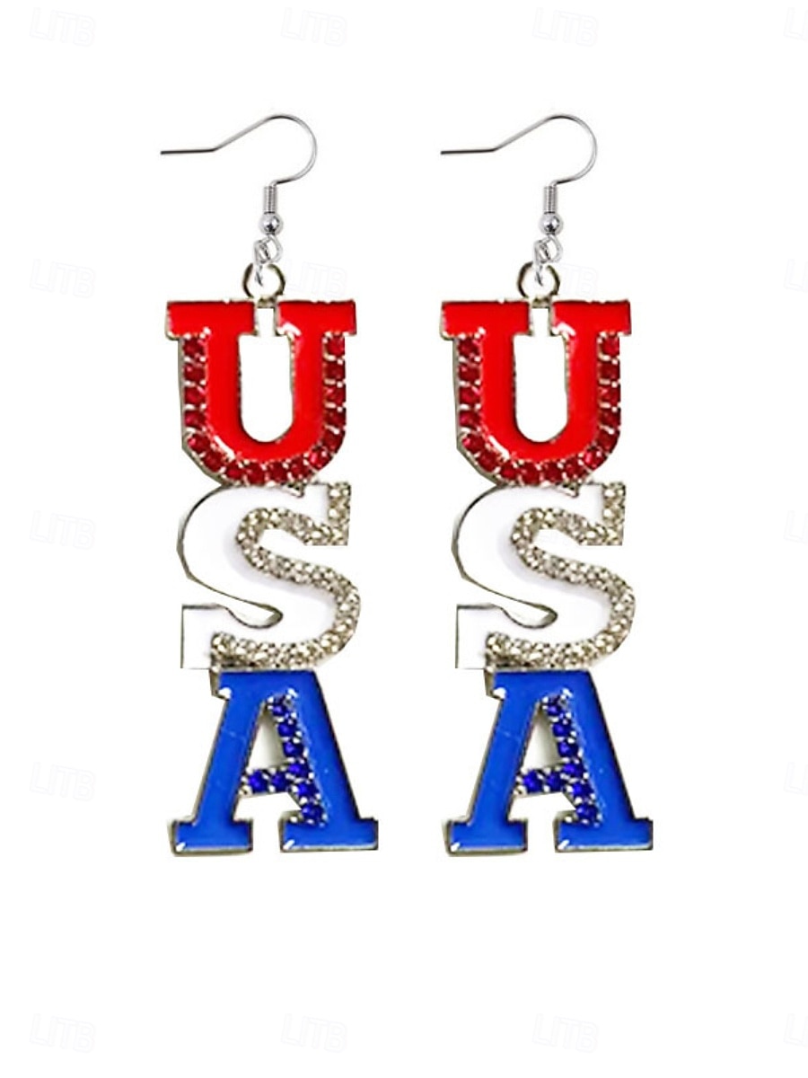 1 pari Korvakorut For Naisten Päivittäin Katu Festivaali Metalliseos Geometrinen Aakkosen muoto 2026 - $11.49 –P1