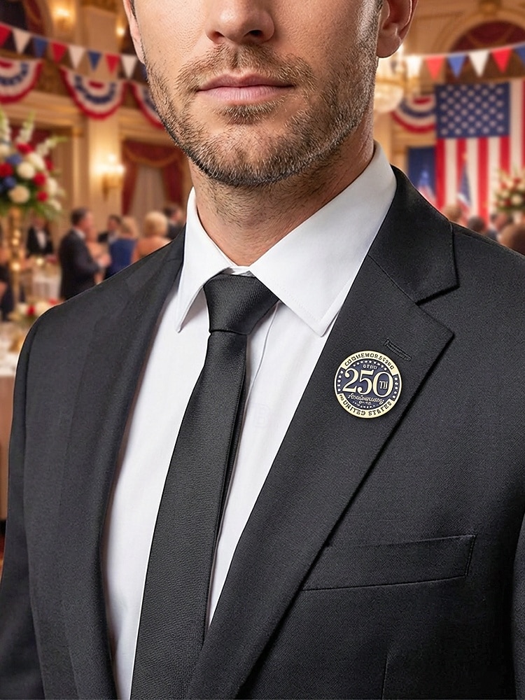 250. výročí Spojených států - Pánská sada patriotických broží na klopu 4-pak slitinových smaltovaných odznaků americká vlajka a designy pro USA Den nezávislosti přehlídky a formální akce 2026 - $11.99 –P2