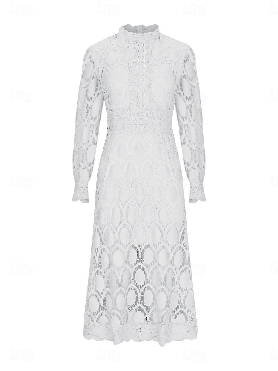 Γυναικεία Μίντι φόρεμα Φόρεμα σε γραμμή Α Καθημερινό Καθημερινά Κανονικό Σκέτο 3/4 Μήκος Μανικιού Ζιβάγκο Μαύρο Λευκό Κίτρινο Φούξια Άνοιξη Φθινόπωρο 2026 - $51.99 –P8