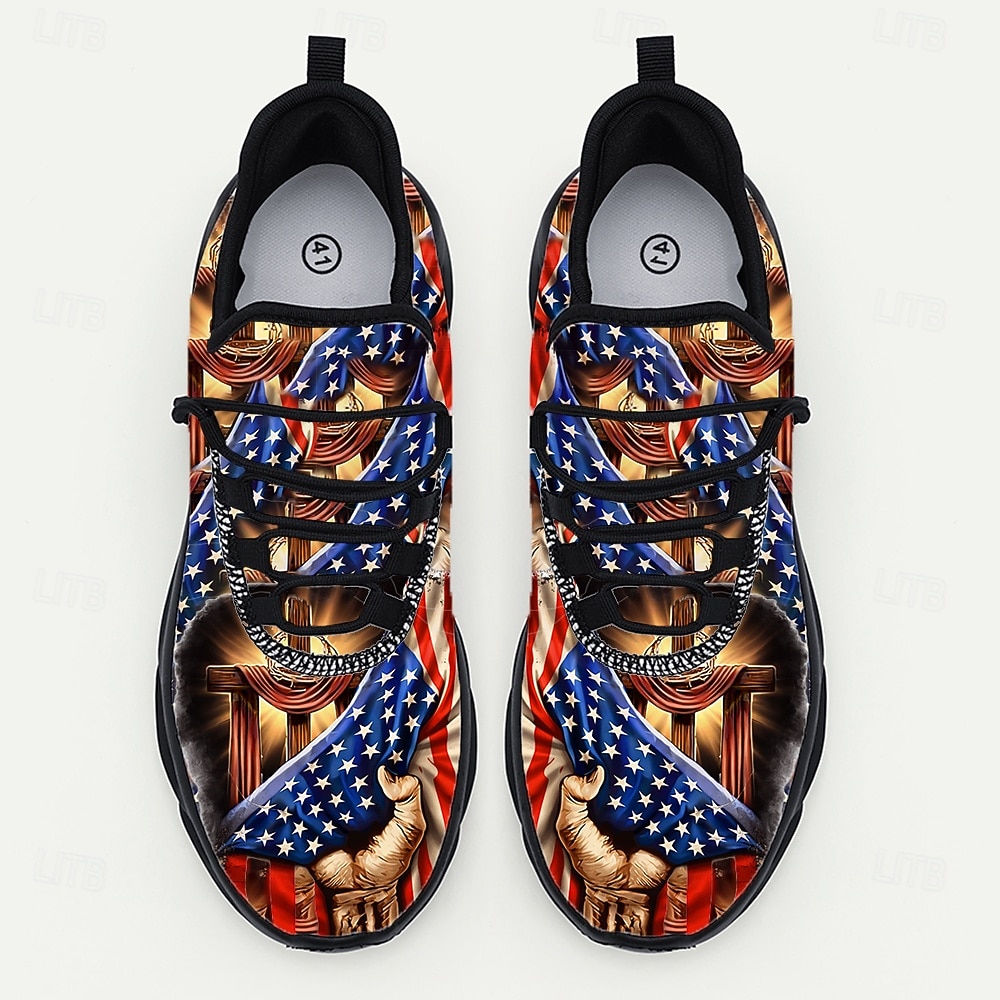 Αθλητικά Παπούτσια Γυναίκες 250η Επέτειος Ηνωμένων Πολιτειών Πατριωτικά Αμερικανικά Παπούτσια Τολμηρός Γραφικός Σχεδιασμός Ελαφρύ Άνετο Παπούτσια για την Εορτή της Εργατικής Πρωτομαγιάς 2026 - $42.99 –P3