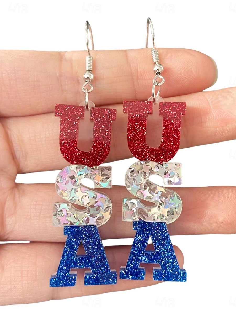 1 Pair Dangle Earrings For Women's Daily Street Festival Acrylic Geometrical Alphabet Shape Star 2026 - $8.49 –P4
