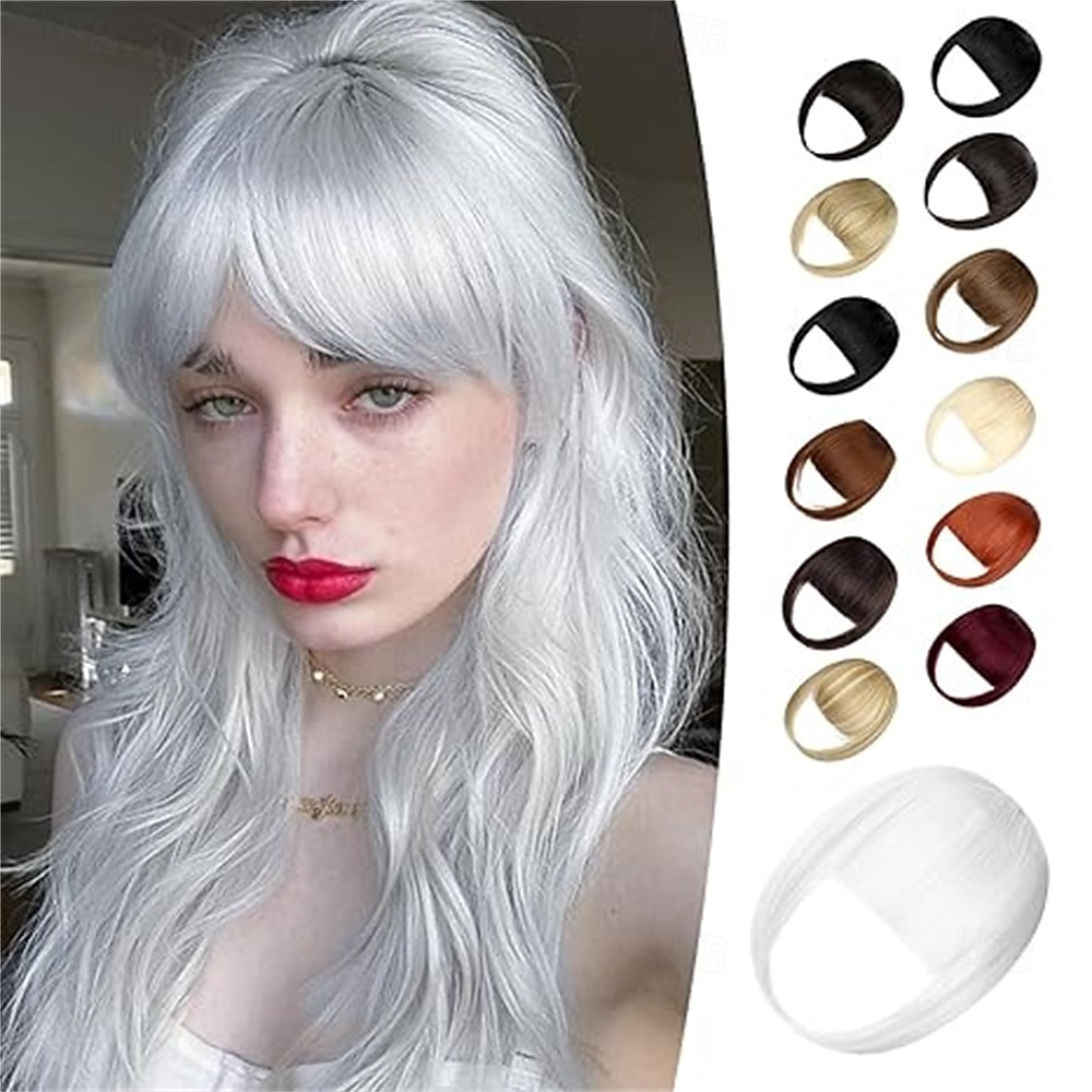 klipsiomainen otsatukka, luonnollinen feikkiotsatukka, mustanruskea ranskalainen otsatukka, otsatukka ohimoilla, naisten hiuslisäkkeet klipsiomainen otsatukka, hiustenpidennykset, kaareva otsatukka 2026 - $10.99 –P3