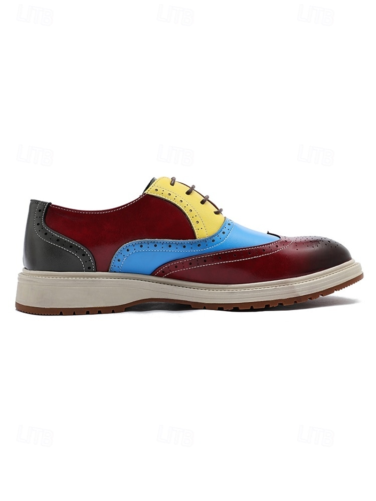 scarpe brogue in similpelle colorate da uomo, calzature formali da lavoro per matrimoni, scarpe eleganti per lo sposo e gli invitati al matrimonio del 2026 a $46.99 –P8
