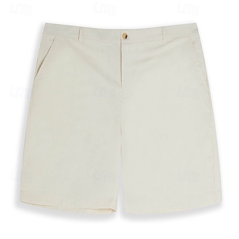 Men's Shorts Linen Shorts Dress Shorts Summer Shorts Beach Shorts Pocket Straight Leg Plain Comfort Breathable Knee Length Daily Outdoor Holiday Fashion Streetwear Blue White Inelastic 2026 - $25.99 –P9