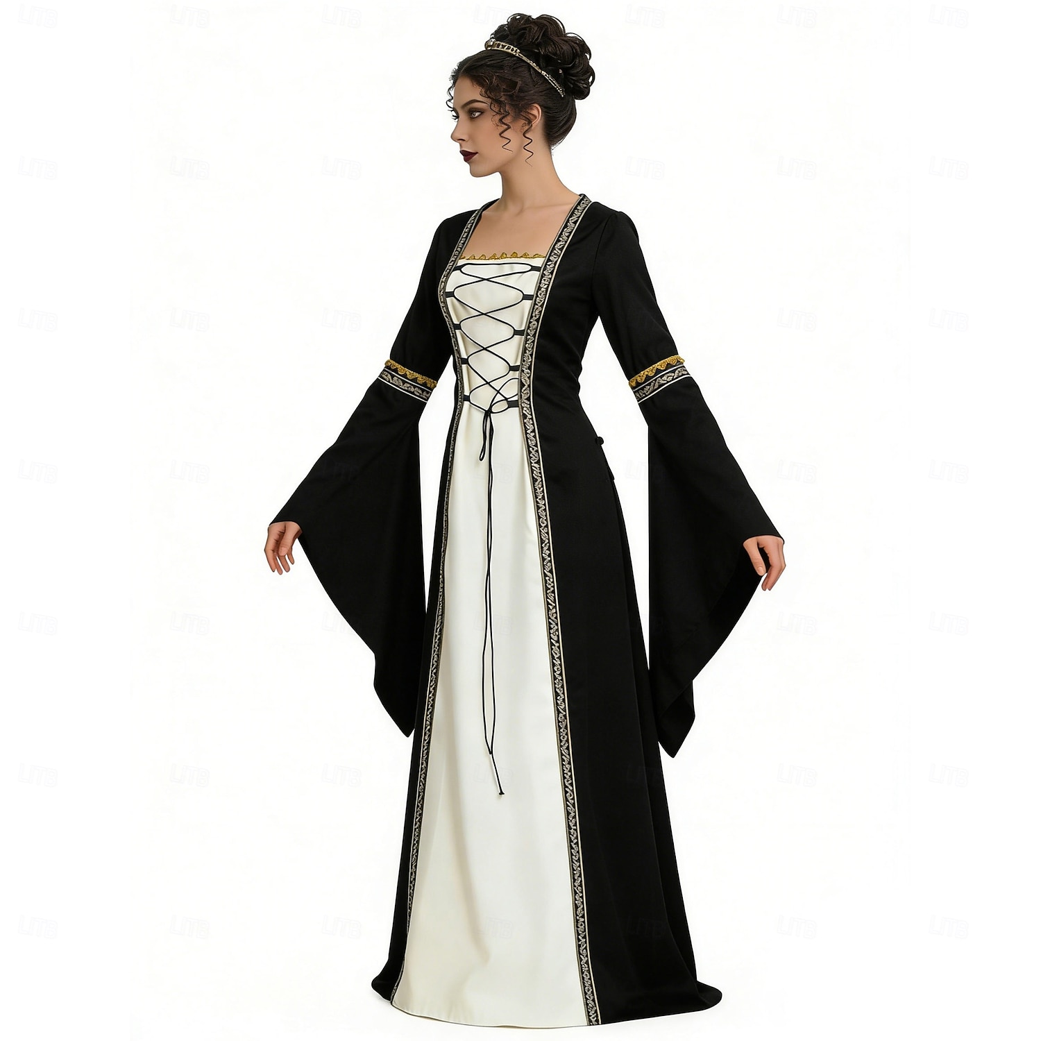 Středověké Renesanční Šaty Pláštěnka Dámské šaty Čerodějnice Šlechtic Královský oděv Maškarní kostým Dámské Keltské Fantazie předvečer Všech svatých Karneval Výkon LARP Ren Faire Dospělé Šaty 2026 - $63.99 –P12
