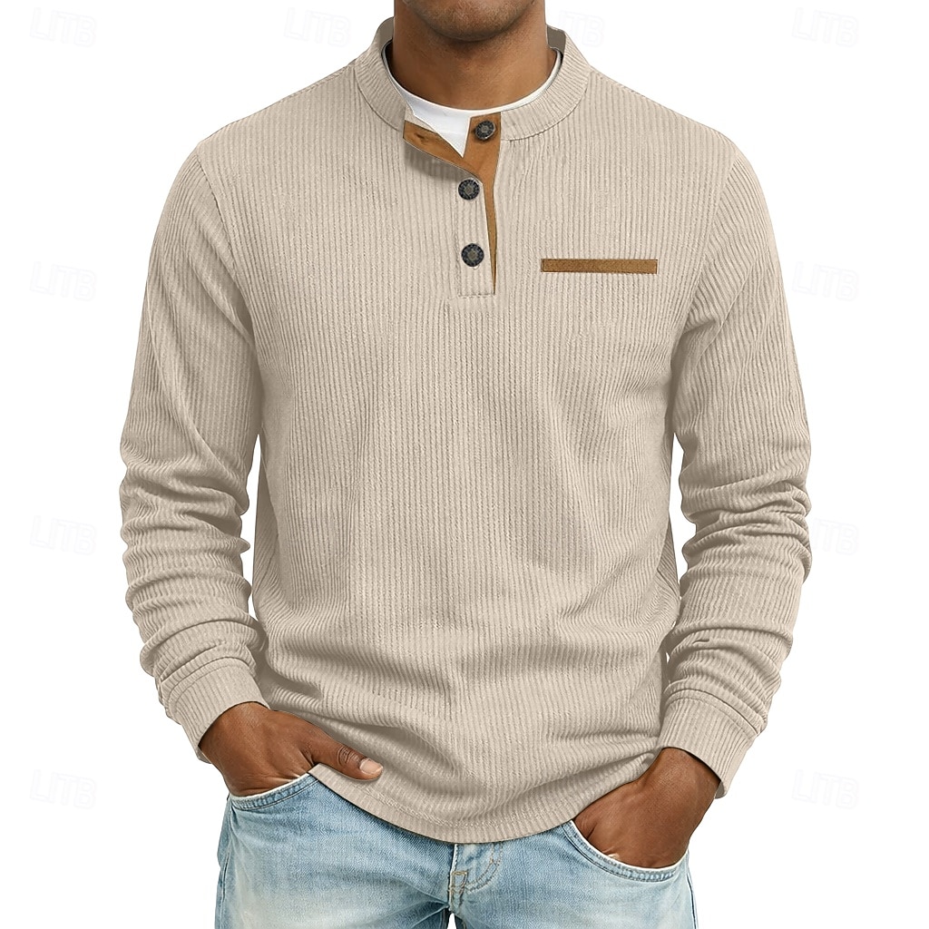 Per uomo Maglietta Manica Lunga Henley Estate Primavera Autunno Semplice Moderno Casual Confortevole Bottoni Base Casuale Casa Streetwear Nero Vino Grigio chiaro Maglietta Top per Uomo del 2026 a $27.99 –P4