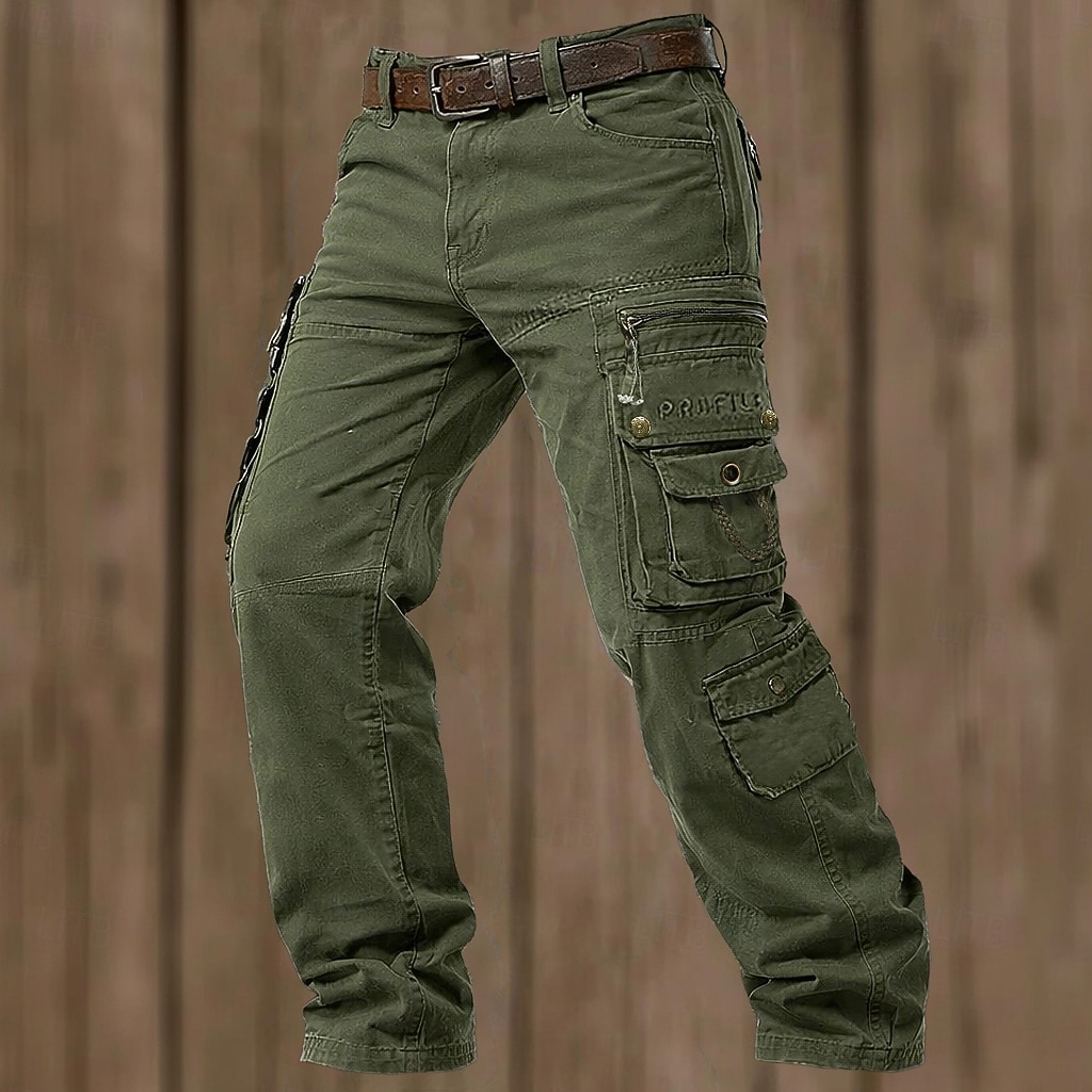 בגדי ריקוד גברים מכנסי קרגו מכנסיים מכנסי עבודה כיס מרובה כיס דש אחיד באורך מלא קזו'אל יומי בָּחוּץ חופשה קלסי מונח בצורה רפויה שחור ירוק צבא קשיח 2026 - AU $66.59 –P2
