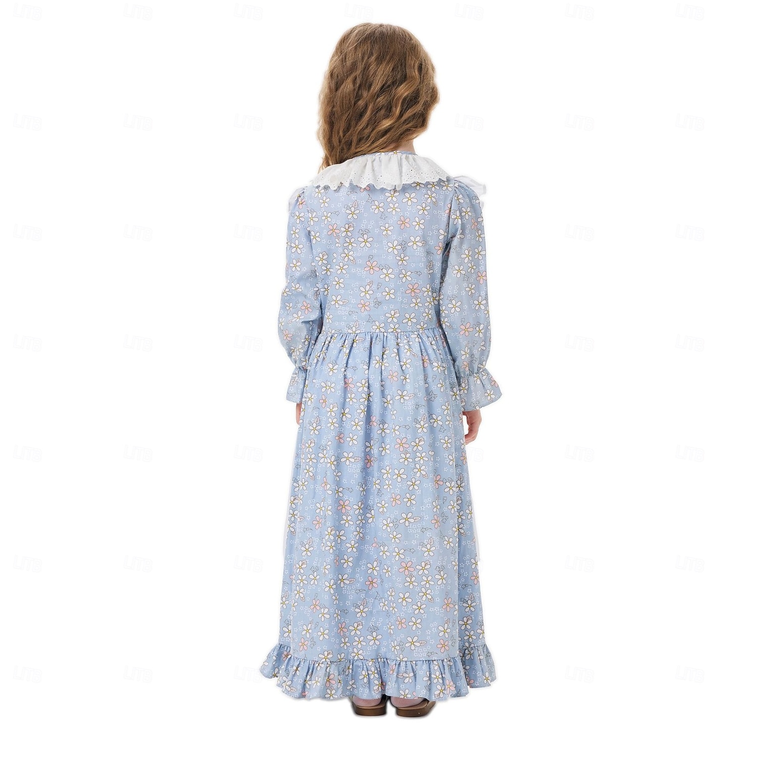 250º Aniversario de EE. UU. Período colonial Siglo 19 Vestido de la pradera Conjunto de gorro y delantal Larga Chica pionera Colonial Guerra Revolucionaria Floral Disfraz Chica Víspera de Todos los 2026 - $43.99 –P3