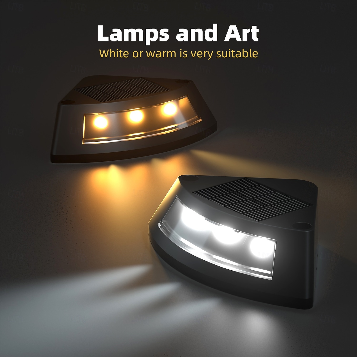 4 stuks buitenverlichting op zonne-energie, waterdichte led-trapverlichting, driehoekige waaiervormige terrasverlichting voor tuin, erf, pad, schutting, patio, landschapsverlichting, op zonne-energie 2026 - $17.99 –P1