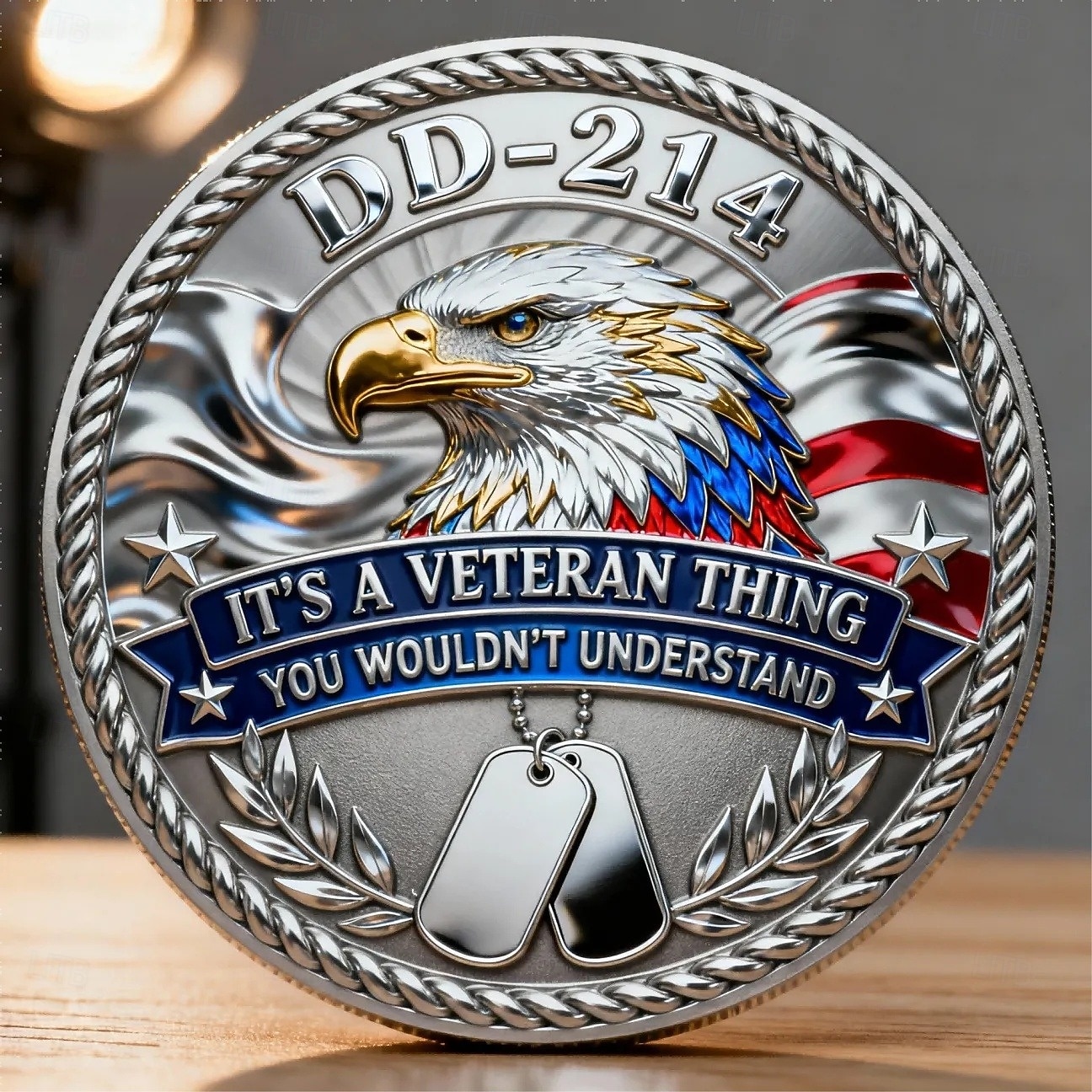 Casquette de baseball brodée pour vétéran (DD-214) avec 2 pièces commémoratives – motif aigle patriotique, broderie « C'est un truc de vétéran », coffret de pièces de la Fraternité d'honneur, cadeau de 2026 ? $31.99 –P5