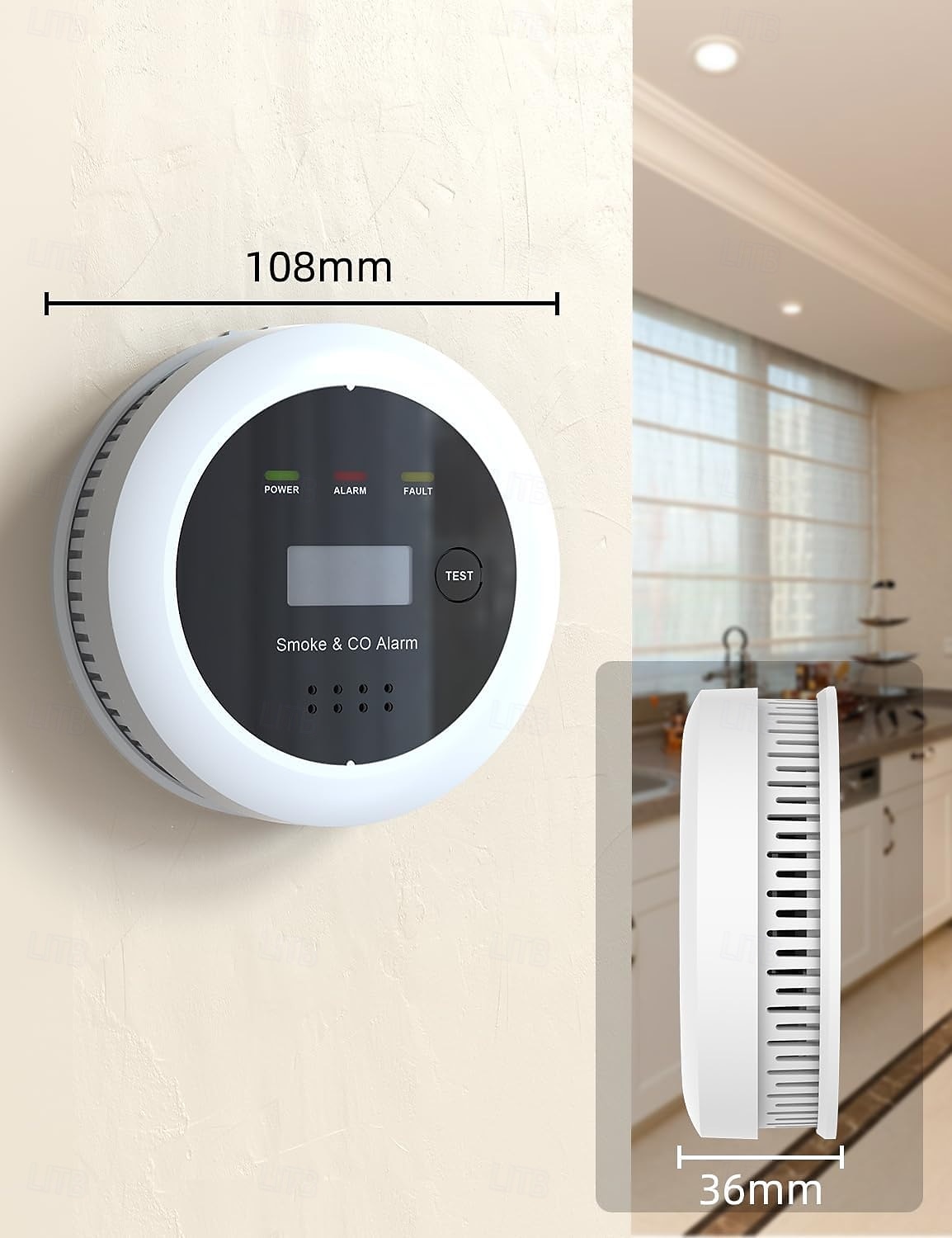 detector combinado de monóxido de carbono &gas 2 en 1 gas natural &Alarma de CO con temperatura &Humedad para alarma de seguridad del hogar 2026 - $45.99 –P9