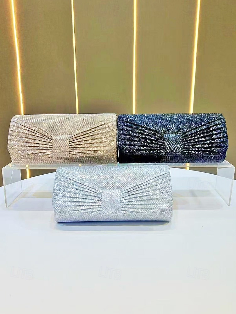 Women's Elegant Evening Clutch Bag, Polyester Shimmer Pleated Design with Chain Shoulder Strap, Multi-Color Formal Handbag for Weddings, Receptions & Dinner Parties 2026 - $11.99 –P5