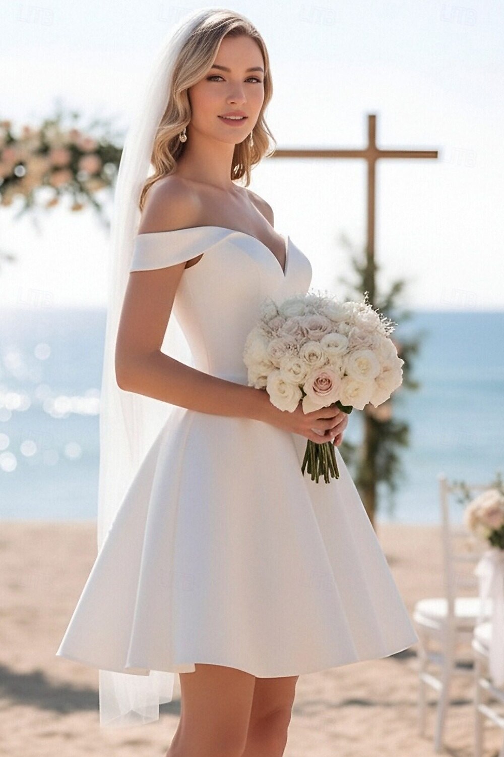 A-linje Sjöjungfru trumpet Kort mini Satängklänning Hemkomstklänning Bröllopsklänningar Brudklänningar Brudklänning Liten vit klänning Ärmlös Hjärtformad urringning Bröllop Gradering Satäng med 2026 - $109.99 –P2