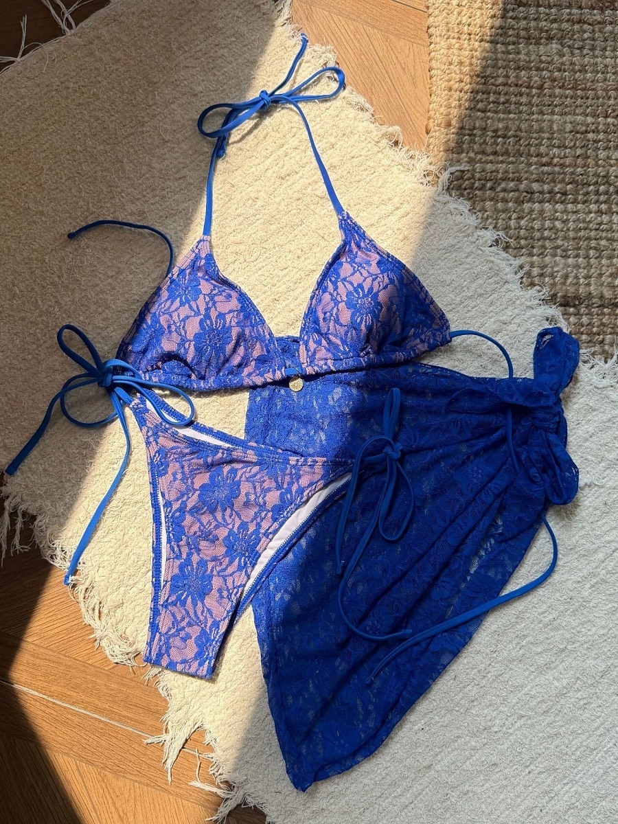 Damen Badeanzug Bikini Dreiteilig Rock Bademode Schlank Rückenfrei Urlaub Strandbekleidung Einfarbig Neckholder Ärmellos Badeanzüge 2026 - $25.99 –P19