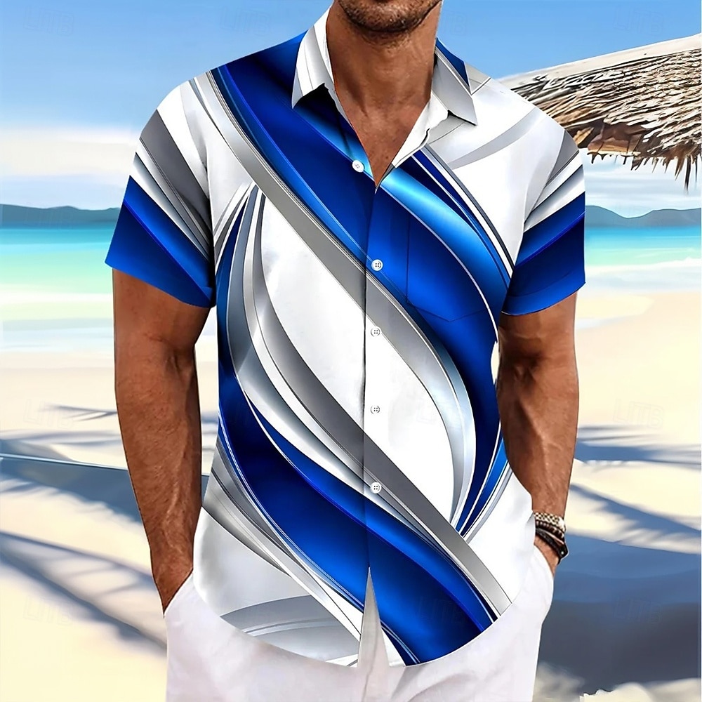 Voor heren Overgangskleur Abstracte kunst Overhemd Zomer overhemd Overhemd met knopen Korte mouw Mode-casual Buiten Vakantie Dagelijks gebruik Zomer Lente Strijkijzer 3D-afdrukken shirts met kraag 2026 - $25.99 –P1