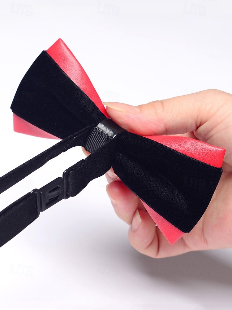 Pajarita de piel sintética para hombre: pajarita formal multicolor con detalle de diamantes de imitación, correa de cuello ajustable, estilo clásico y moderno para novios, bodas, San Valentín, fiestas y eventos formales. 2026 - $9.99 –P9