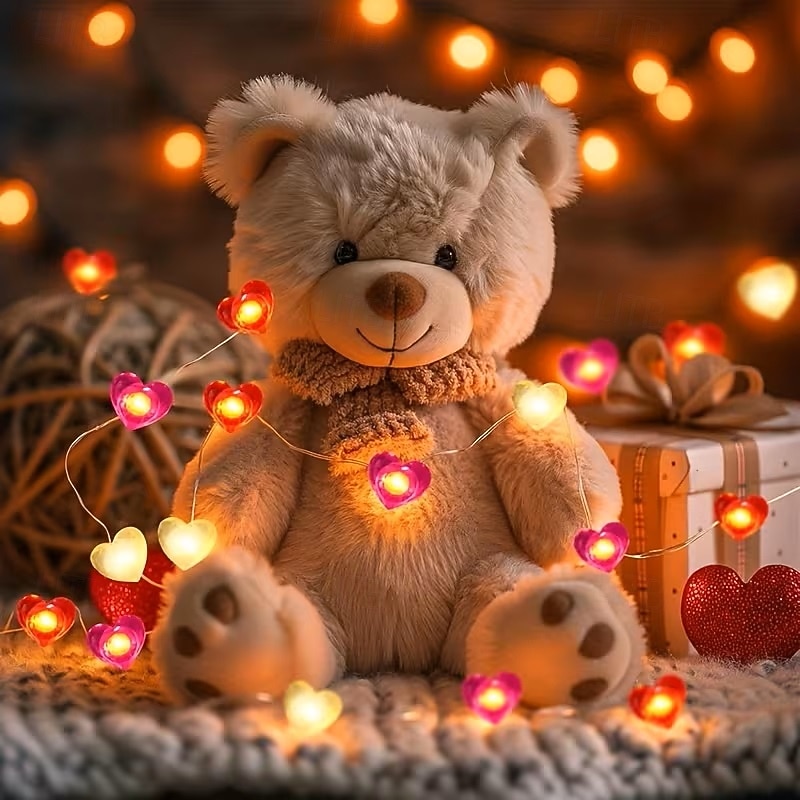 Króliki Kwiatowe Światełka w Kształcie Serca 2m 20LEDs Zasilane Baterią Różowe Kwiatowe Światełka Tematyczne na Przyjęcie Dzień Matki Domowa Sypialnia Dekoracja na Ślub Rocznicę 2026 - $15.49 –P3