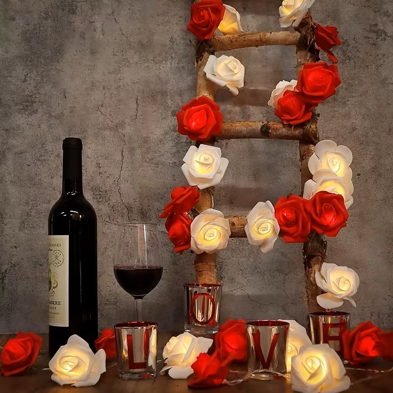 Guirnalda de luces rosas de 1,5 m y 10 LED con pilas para bodas, fiestas, hogar, terrazas, San Valentín, Día de la Madre, cumpleaños, luces decorativas. 2026 - $17.99 –P3