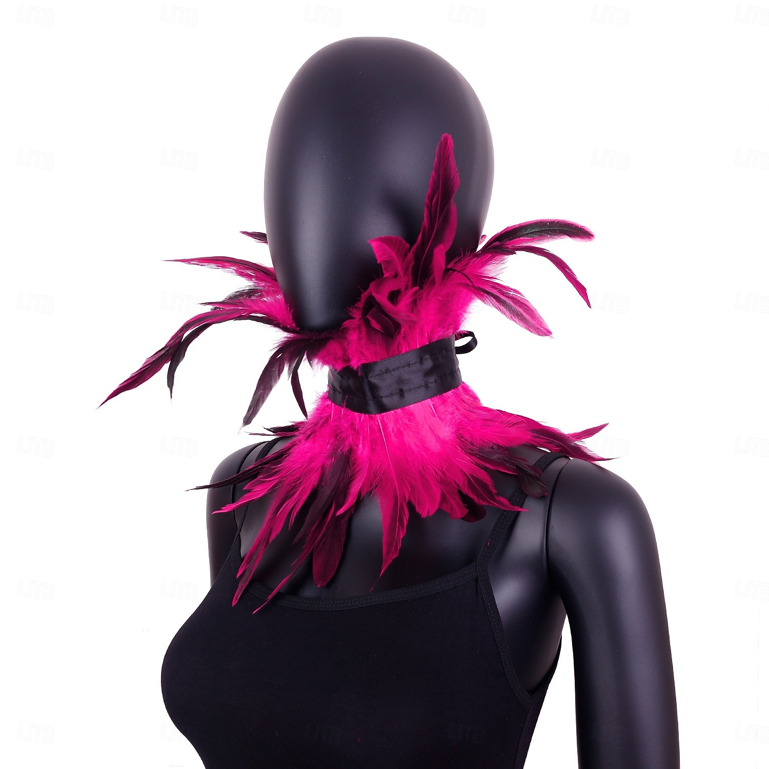 Carnival 2026 Rio Carnival Samba Accessories Women's Red Feather Choker Collar, Gothic Vampire Devil Costume Necklace Brazil Festival Performance Costume 2026 - $11.49 –P12