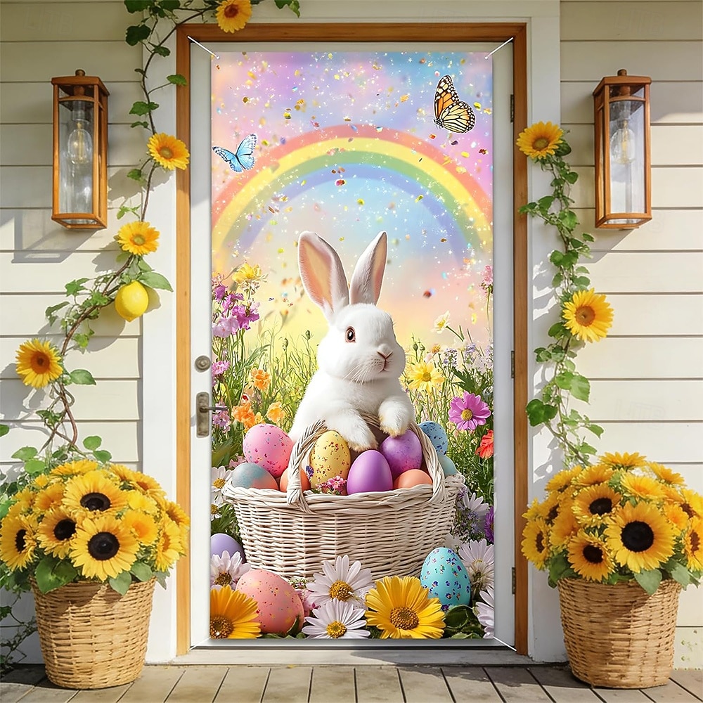 Pâques Affiches Couverture de porte Bannières extérieures Rabbit Œuf Mignon 3D Soirée Dortoir Chambre d'adolescents Résidence universitaire Chambre d'amis pour hommes dans une fraternit de 2026 ? $17.99 –P7
