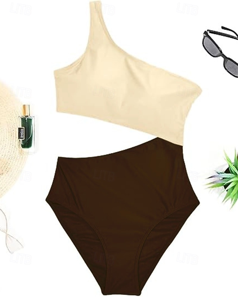 نسائي ثوب السباحة لباس السباحة ون بيس لون سادة سريع جاف عالية المرونة بدون كم ملابس السباحة تزلج على الماء عطلة سباحة الصيف 2026 - $17.99 –P5