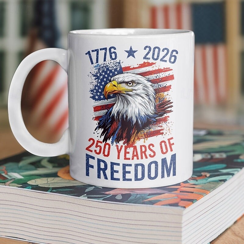 πατριωτικό δώρο κούπας για την 250ή επέτειο των Ηνωμένων Πολιτειών, κεραμική κούπα καφέ για την ημιπεντηκοστή επέτειο, 1776-2026 Αμερική 250, δώρο ανεξαρτησίας 4ης Ιουλίου για άνδρες και γυναίκες, 2026 - $16.99 –P3