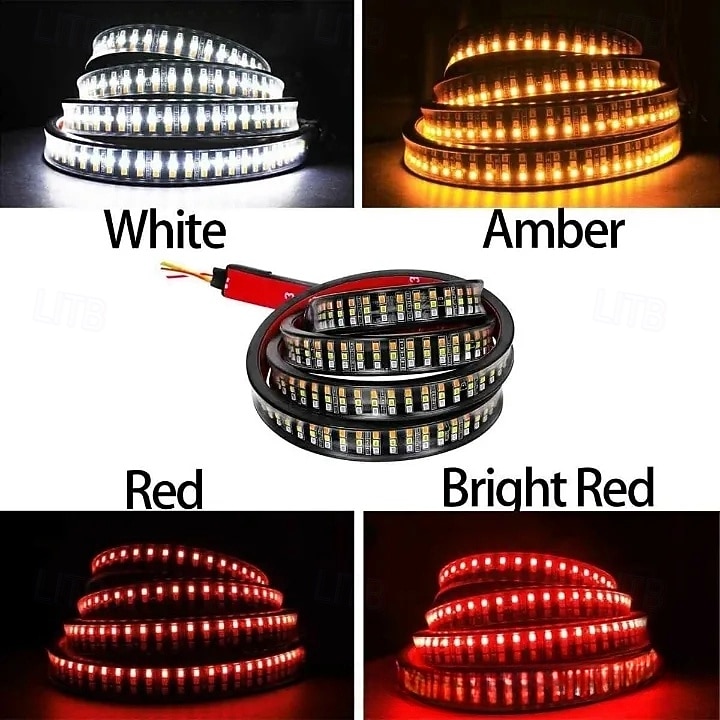 teherautó hátsó ajtó lámpája, teherautó hátsó ajtó rúdja háromsoros LED-szalag piros fékfehér hátrameneti szekvenciális borostyánsárga irányjelzőkkel, villogó fényekkel 2026 - $25.99 –P1