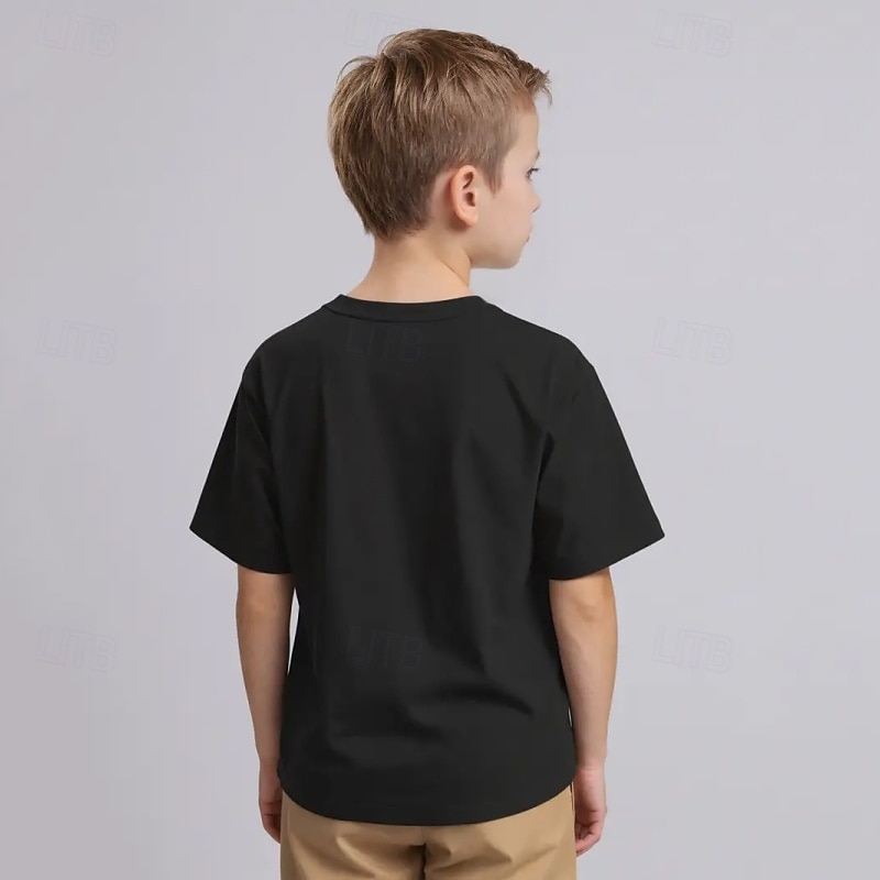 2026年 コットン１００％ イースター 子供 男の子 ブルー ブラック ホワイト グラフィック バニー Tシャツ ブラウス クルーネック 半袖 カジュアル 日常 アウトドア ファッション ストリートファッション デザイナー プリント 夏 春  コレクション – $19.99 –P7