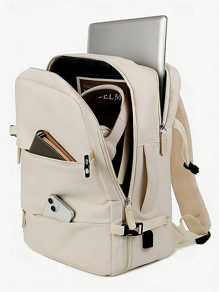 Zaino da viaggio unisex in nylon, borsa da viaggio multicolore di grande capacità con porta di ricarica USB e custodia per bagagli, stile moderno e minimalista per lavoro, viaggi d'affari, viaggi e spostamenti quotidiani del 2026 a $29.99 –P10