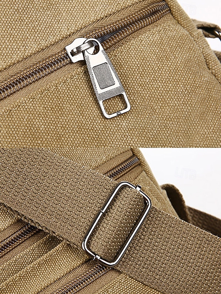 Bolso bandolera de lona para hombre, varios colores, material duradero, ideal para salidas informales, viajes y uso diario. 2026 - $11.99 –P8
