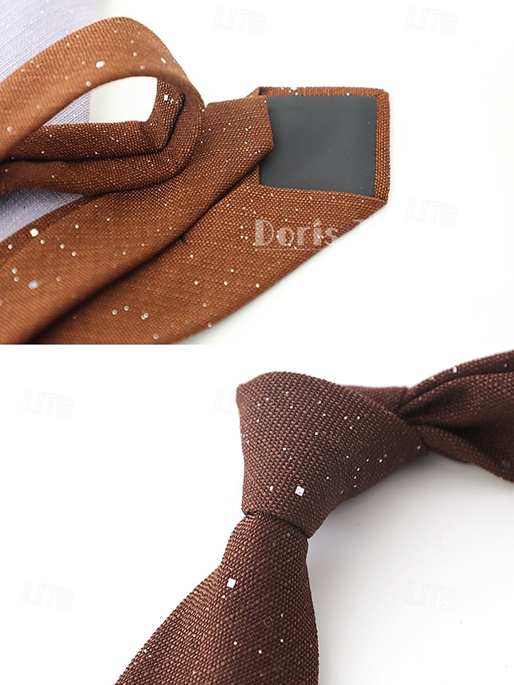 Мужской галстук из полиэстера с эффектом мерцания – в нескольких цветах, элегантный для свадеб и ужинов, однотонный с легким мерцающим эффектом. 2026 - $11.99 –P8