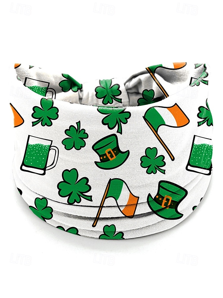 Damhårband med polyestertryck, flermönster med shamrockmönster för St. Patricks dag, stretchig och andningsbar festivalstil för högtidsfiranden, parader och vardagskläder 2026 - QAR 30.48 –P17