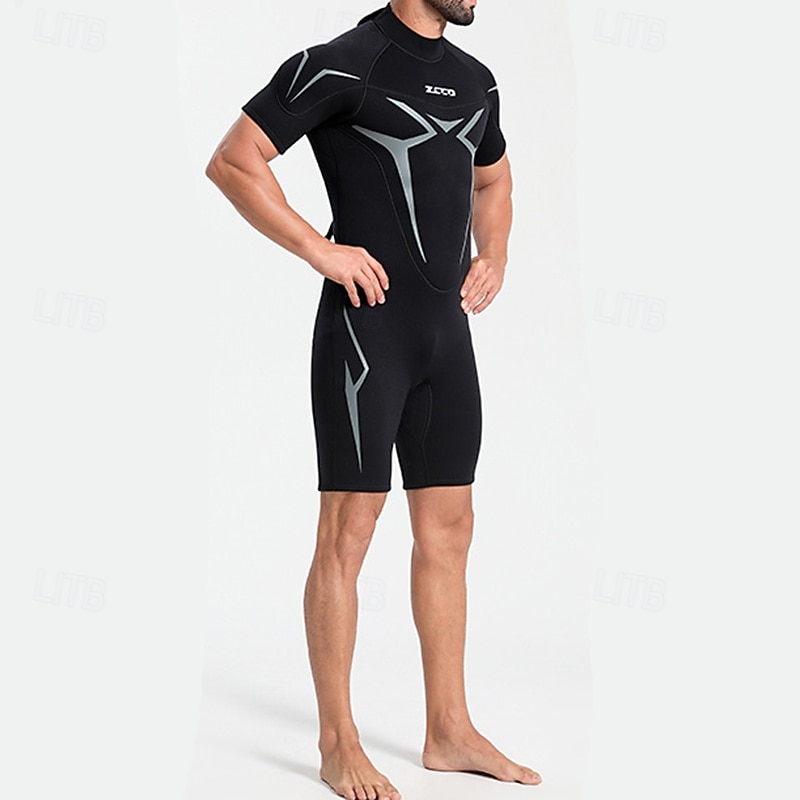 Per uomo Muta in neoprene da 3 mm Tuta termica integrale Astratto Termico Addensato Protezione UV Manica Corta Costume da Bagno Costume da bagno Surf Immersione Snorkeling Estate del 2026 a $79.99 –P4