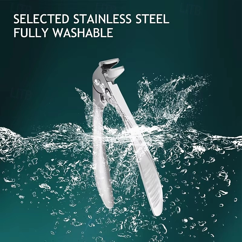 černé zahnuté kleštičky na nehty, ergonomické &snadné pro seniory, široký rozevření čelistí, šikmý nástroj na zastřihování hlav, ultra široký rozevření čelistí, odolný zastřihovač s protiskluzovou 2026 - $30.99 –P6