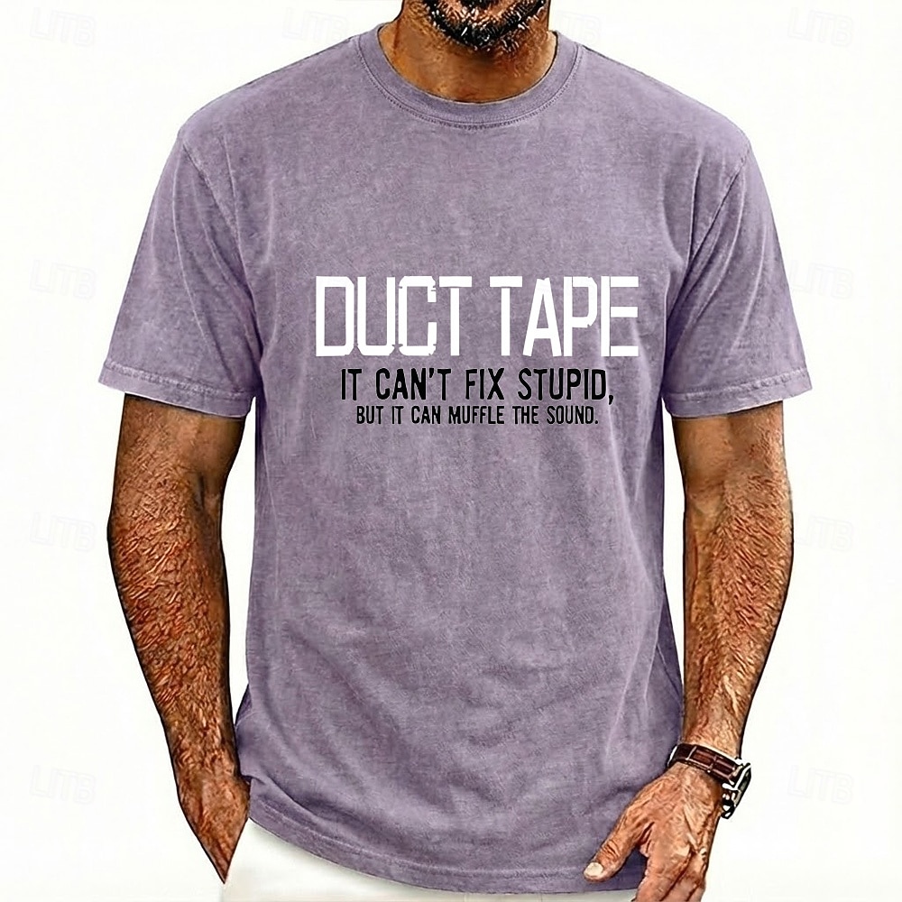 Funny Gift For Men Washed Distressed T Shirt Duct Tape It Cant Fix Stupid But It Can Muffle The Sound Sarcastic Quote Mechanic Graphic Top Clothing Apparel S M L XL XXL XXXL 2026 - $21.99 –P1