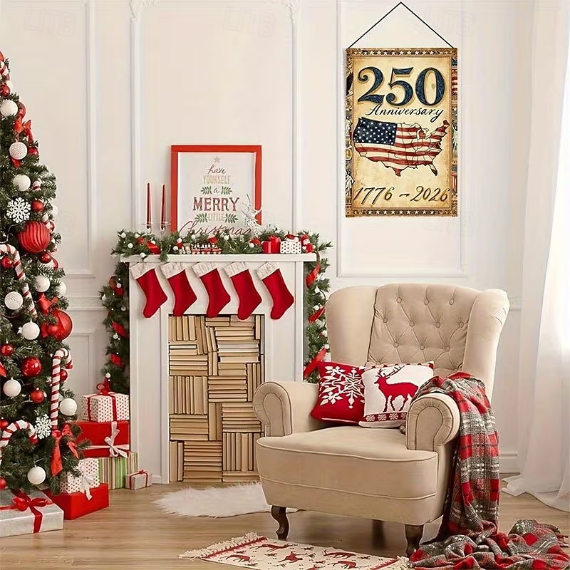 US 250th Anniversary Garden Flag Vintage Style America 250 Flag Design Commemorative 1776-2026 Yard Decoration for Patriotic Celebration Semiquincentennial 4th of July Independence Day 2026 - $9.99 –P4