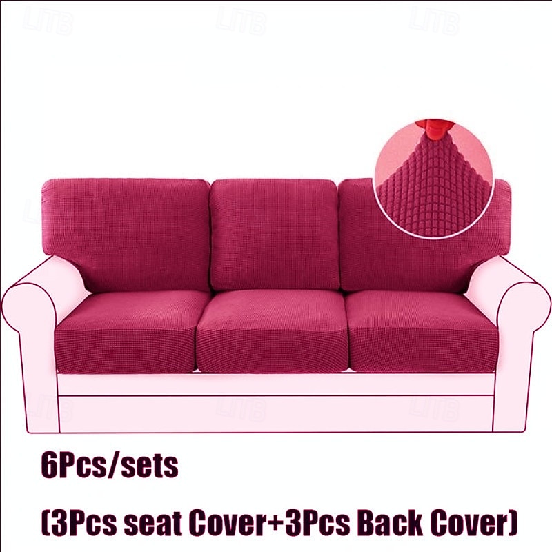 Juego de fundas de cojín de sofá elásticas de lujo minimalistas, funda completa, funda de sofá elástica antideslizante para sofá de 2/3 plazas 2026 - $41.99 –P17