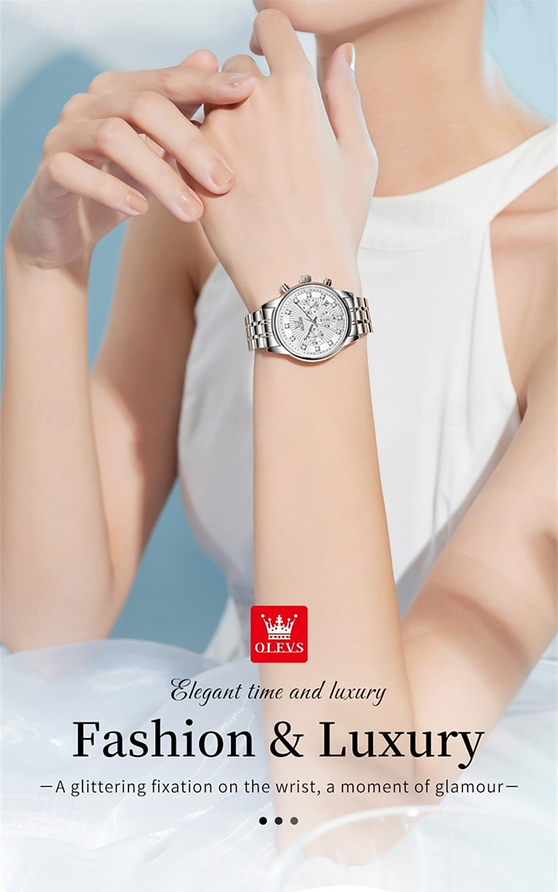 Cadeau de la fête des mères OLEVS montre-bracelet pour femmes calendrier lumineux décontracté montre en acier inoxydable de 2026 ? $41.99 –P12