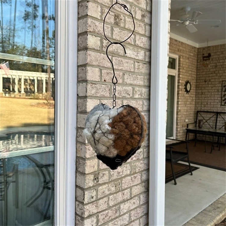 Ręcznie robione ptasie serce do gniazdowania, pojemnik na materiały do gniazdowania ptaków z bawełny PP, wymienne ptasie serce do gniazdowania kolibrów, zimowe prezenty dla miłośników kolibrów, wystrój ogrodu domowego 2026 - $21.99 –P8