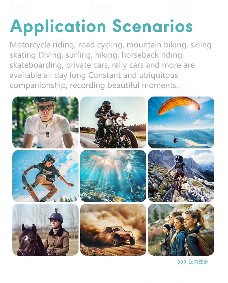Экшн-камера 4K (с поддержкой Wi-Fi), спортивная видеокамера, видеорегистратор для велосипеда, нагрудная камера, головная камера и камера для дайвинга. 2026 - $103.99 –P3