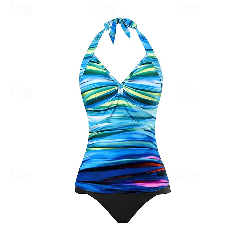 نسائي الجزء العلوي من بيكيني هالتر ثوب السباحة لباس السباحة ورد لون سادة حماية UV مطاط بدون كم ملابس السباحة تزلج على الماء غوص سباحة الصيف 2026 - $28.99 –P1