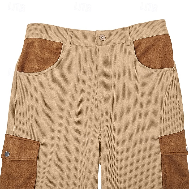 Ανδρικά Βάφλα Παντελόνια με τσέπες Παντελόνια Casual παντελόνι Τσέπη Ελαστική μέση Πολλαπλή τσέπη Σκέτο Άνεση Moale Πλήρες μήκος Causal Καθημερινά ΕΞΩΤΕΡΙΚΟΥ ΧΩΡΟΥ Διακοπές Μοντέρνα Μαύρο Πράσινο Χακί 2026 - $21.49 –P8