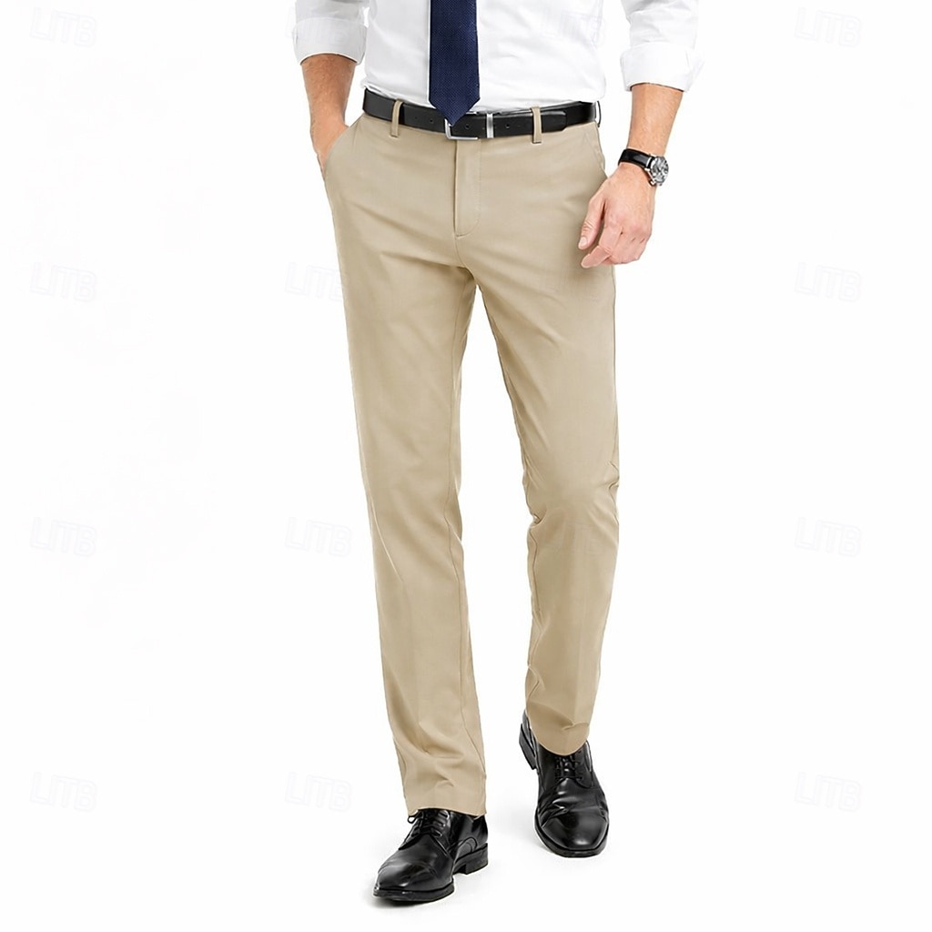 Voor heren Broek Pakken Zomerbroek Vrijetijdsbroek Zak Effen Lichtgewicht Ademend Volledige lengte Dagelijks Buiten liiketoiminta Modieus Streetwear blauw Zwart Rekbaar 2026 - $21.99 –P1