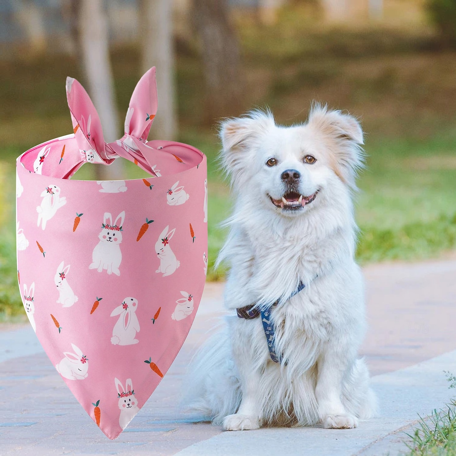 Pet Neckerchief Cartoon Bunny Pattern Easter Festival Bandana Bib Cat Printing Saliva Towel Dog Triangle Scarf for All Seasons 2026 - $10.49 –P5