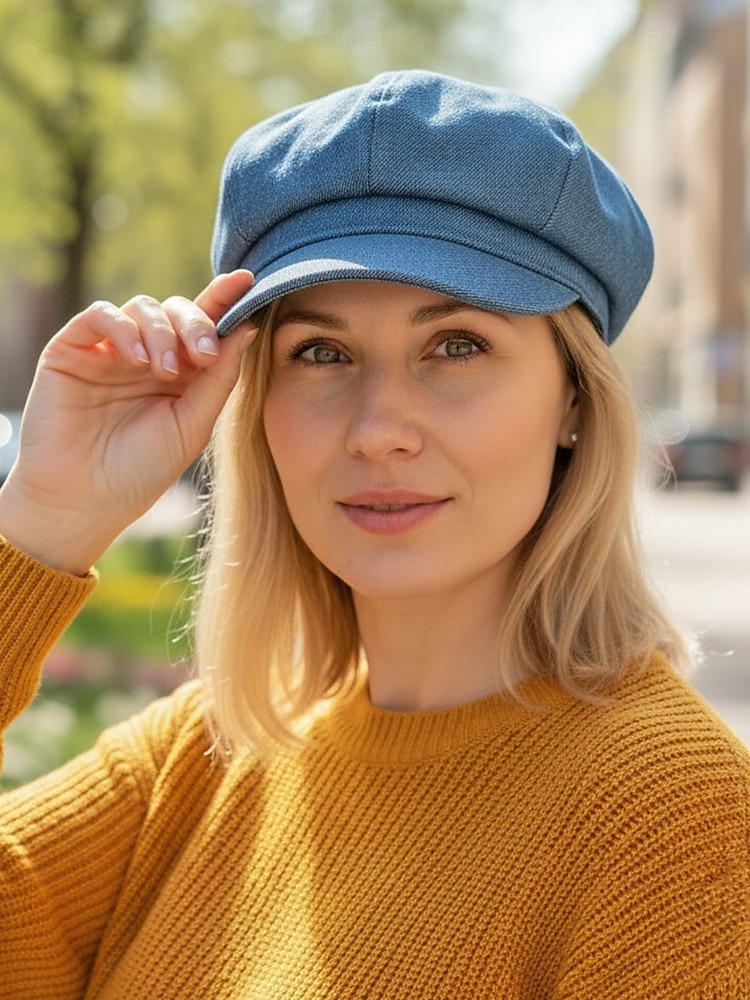 berretto da donna in tessuto denim – vari colori, stile casual, perfetto per l'uso quotidiano e per i viaggi del 2026 a $11.99 –P3