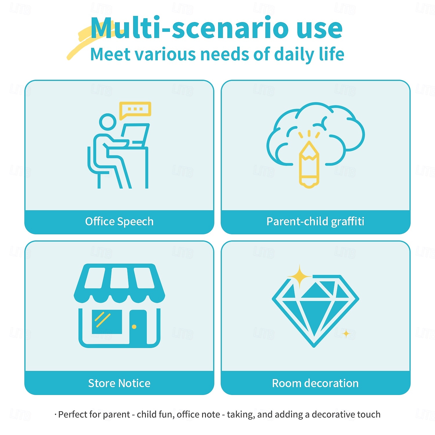 Geométrico Adhesivos de Pared Sala de estudio / Sala de niños y jardín de infantes, Removible / Pre-pegar Vinilo Decoración hogareña Tatuajes de pared 1 PC 2026 - $28.99 –P7