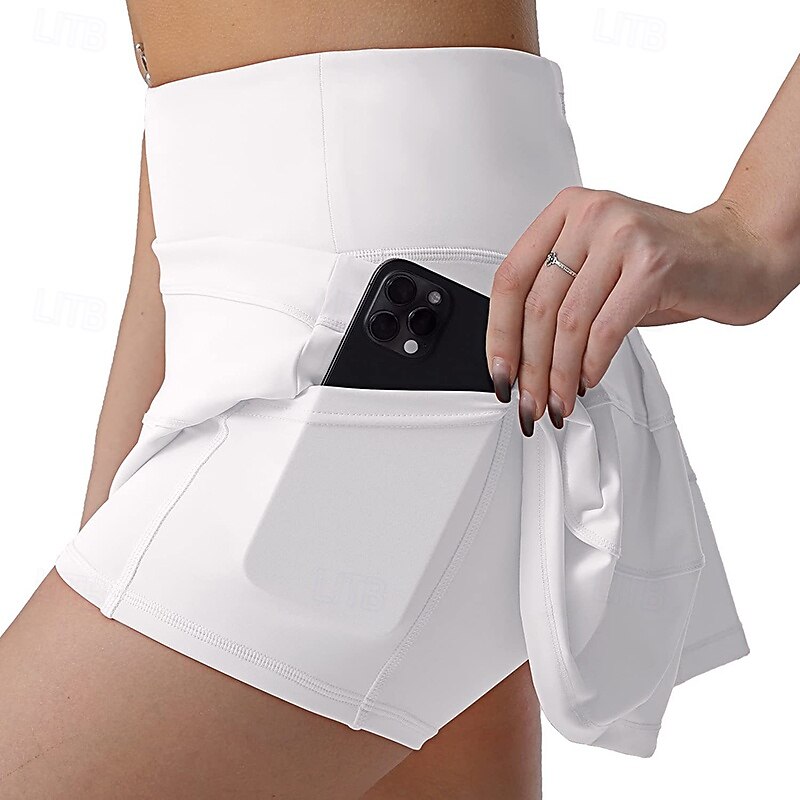 Per donna Tinta unita Gonna casual Gonna da tennis Gonne da tennis con pantaloncini Tasca Asciugatura Rapida Traspirante Corsa Fitness Yoga Gonna Gonna-pantaloncini Nero Bianco Rosa Abbigliamento da del 2026 a $44.99 –P3